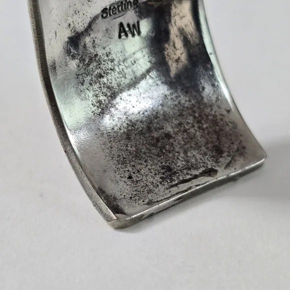 Handcrafted Sterling Silver Native American Cuff Bracelet – A Legacy in Metal - Picture 8 of 12